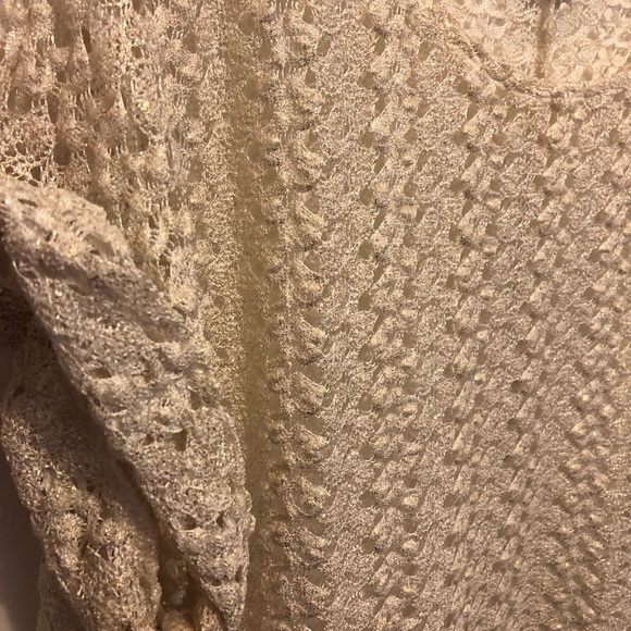 H&M Gold/Cream Lacy Oversized Shirt Sleeve Shirt - Picture 2 of 2